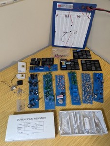 KB Lot Electrical Components Resistors Bread Board ICs Clips Inductors Untested