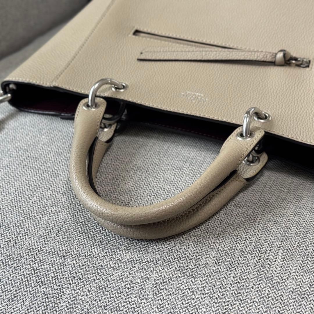 Mulberry Small Maple Tote Bag Beige Leather 2WAY Shoulder HH4269 060497d image 5