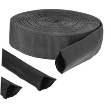 33 FT Nylon Hydraulic Hose Protector Sleeve Black Protective Cover Hose Sheath