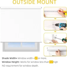 ChrisDowa 100% Blackout Roller Shade, Window Blind with Thermal Insulated, UV