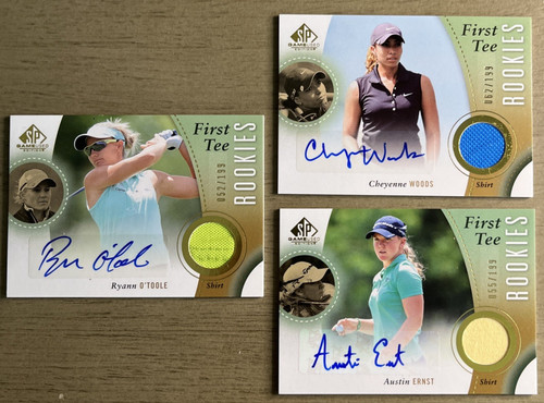 LOT of 3 - SP Game Used First Tee Rookies Auto - Ernst / O'Toole / Woods - #/199