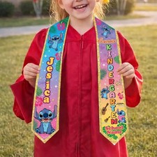 Custom Funny Stitch Tropical Summer Vacation Class Of 2026 Graduation Stole