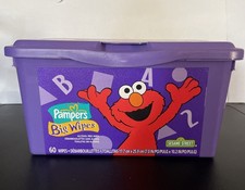 VTG Pampers Sesame Street Elmo Baby Wipes EMPTY One Ups Dispenser Container