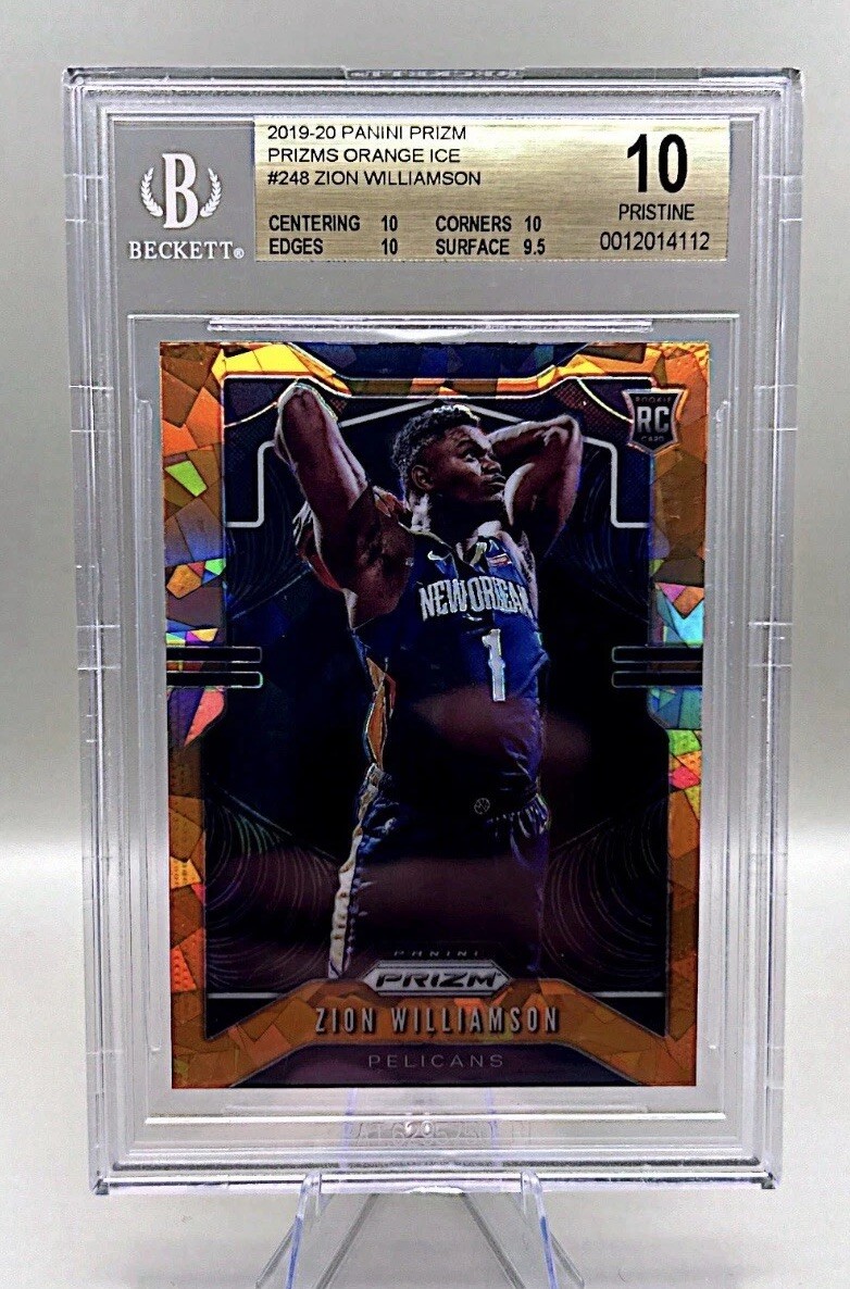 2019-20 Panini Prizm #248 Zion Williamson Orange Ice Rookie RC BGS 10 PRISTINE