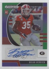 2020 Prizm Draft Picks Rookies Purple & Green /199 Brian Herrien #134 Auto 02pb