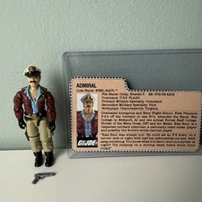 Vintage 1985 G.I. Joe Admiral Keel Haul Figure Complete w/ Pistol & File Card