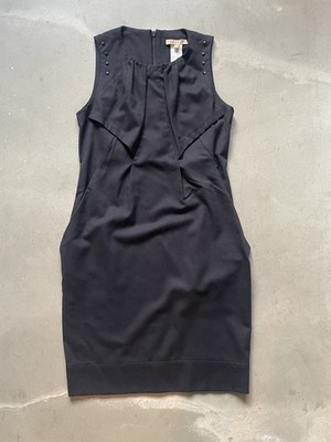 Sandro Vintage 2008 Wool Dress Navy Blue Size 1 (XS) Pockets Sleeveless Perfect