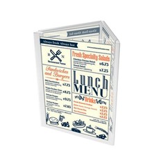 3 Sided 8.5x11 Acrylic Sign Holder Triangle Tabletop Literature Menu Display