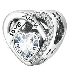 Birthstone Charm fit Charms Bracelets Angel Wing Bead Charms for Bracelets - 09