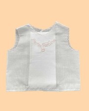 Camicino della fortuna, camicino neonati porta fortuna puro cotone ricamo rosa