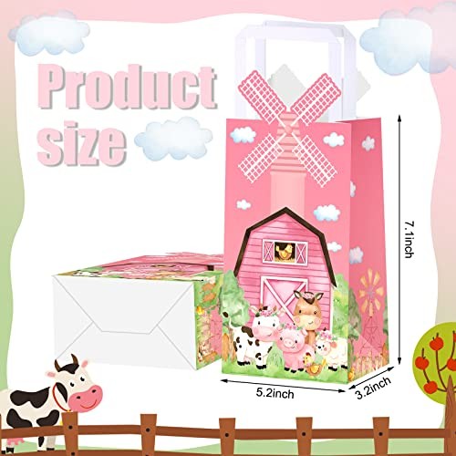 16 Pcs Party Favors Bags Birthday Supplies Decorations Goodie Bags Pink Farm - Foto 3 di 8
