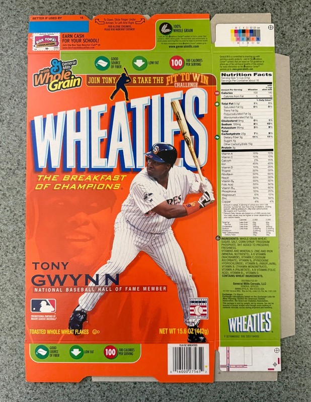 Tony Gwynn SD Padres / HOF Induction Commemorative Wheaties Box / Unused