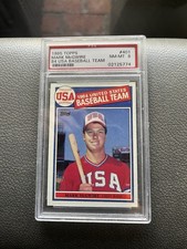 1985 TOPPS 1984 USA BASEBALL TEAM #401 MARK McGWIRE RC PSA 8