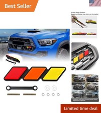 Glossy Acrylic Front Grille Emblem In Yelloworangered For Car Personalization
