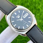 Vintage Seiko 5 Black Dial Day/Date Automatic Japan Made Men Watch 7009-8580