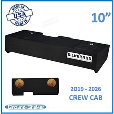 2019-2026 Chevy Silverado Crew Cab Truck Sub Box 10" Dual Subwoofer Enclosure