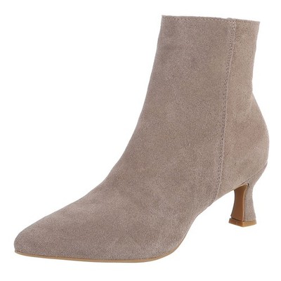 Ladies Zip Up Ankle Boots Ital Design 2211 in Tan