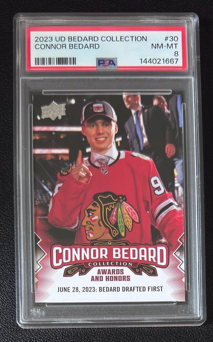 Connor Bedard 2024 Upper Deck Collection #30 (PSA 8)