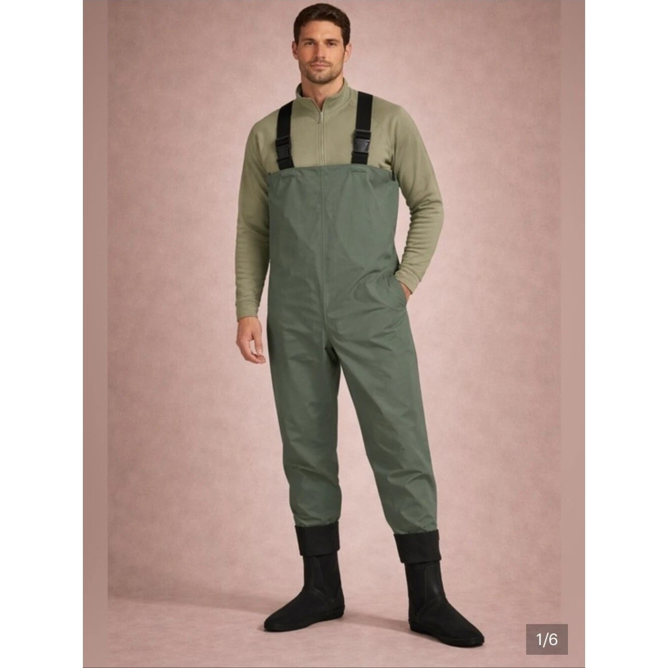 Cabela's Chest Waders Stocking Foot Dry Plus G-II in Sage Green size Large