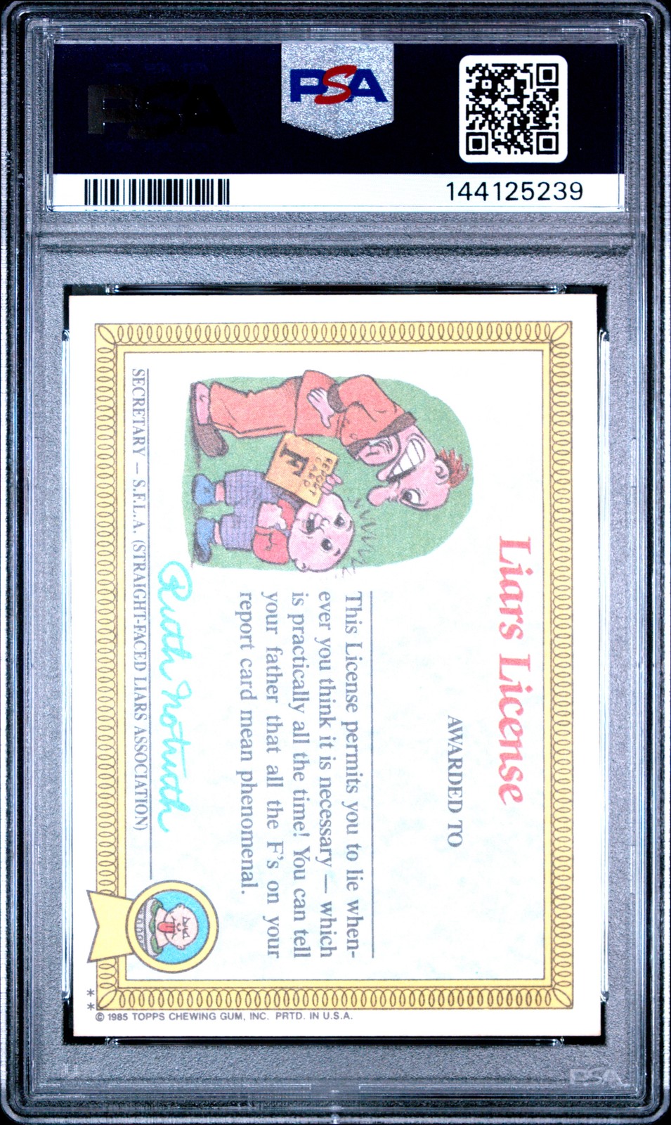 1985 GARBAGE PAIL KIDS STICKERS #16B HAGGY MAGGIE PSA 8 view 2