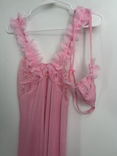 NEW Flower Petal Lacy Nightie Robe Negligee XL Panty Set Fairy Core