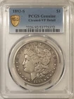 1893-S $1 MORGAN DOLLAR - PCGS GENUINE CLEANED VF DETAIL, KEY-DATE, NICE LOOK!