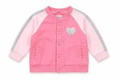 Coole Club Mädchen Jacke Größe 6-9 Monate Rosa Liebe Herz Mittellang Langarm