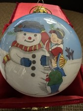 Old World Christmas Ornament 4" Snowman Inside Art With Box