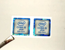 2 Pcs Intel CORE i5 vPro 8th Gen Laptop Sticker Label Logo Decal 18mm x 18mm