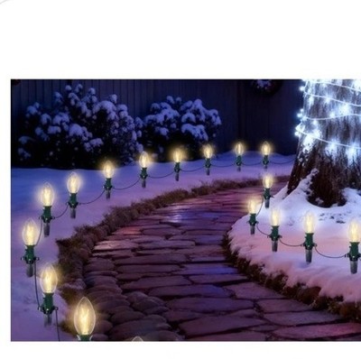 Outdoor Lights, 25 Pack, 38 ft., Waterproof, Warm White. Great for Pathway 