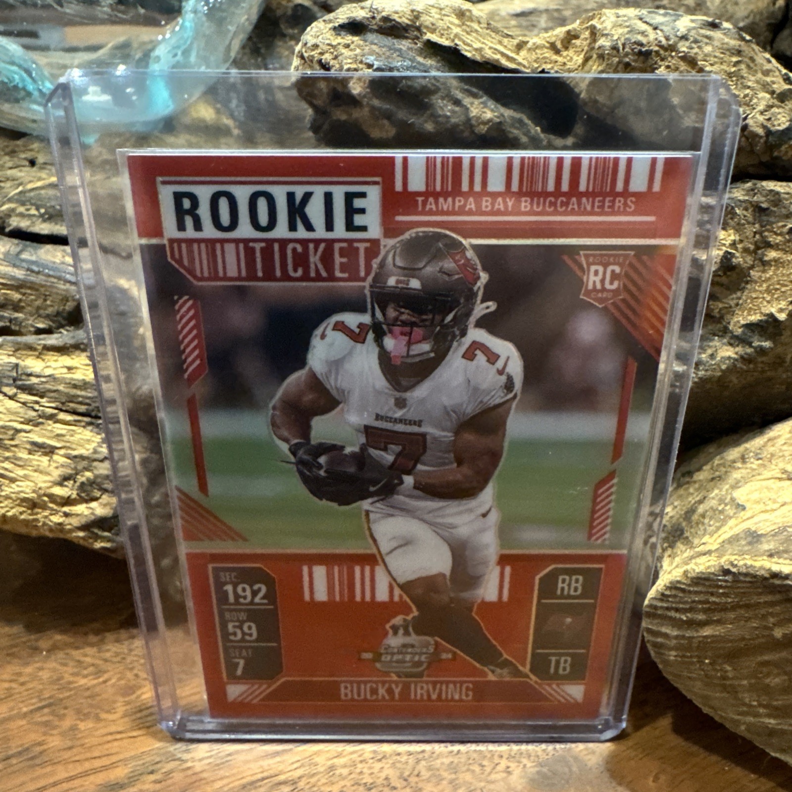 2024 Optic Contenders Rookie Ticket Bucky Irving RC Card Buccaneers /199 Red #67
