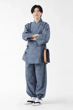 Japanese Traditiona Mens Samue KURUME Cotto Relax Wear kimono Zen Buddhist