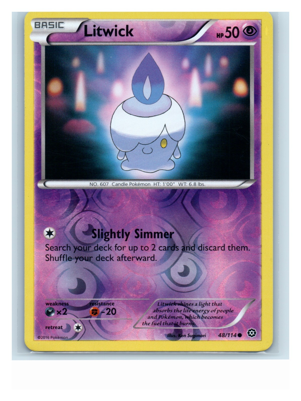 Litwick Reverse Holo 48/114 Common XY - Steam Siege NM