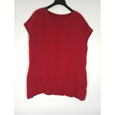 Bryn Walker Dress 100% Linen Shift Red Tunic Lagenlook Relaxed Beach Travel