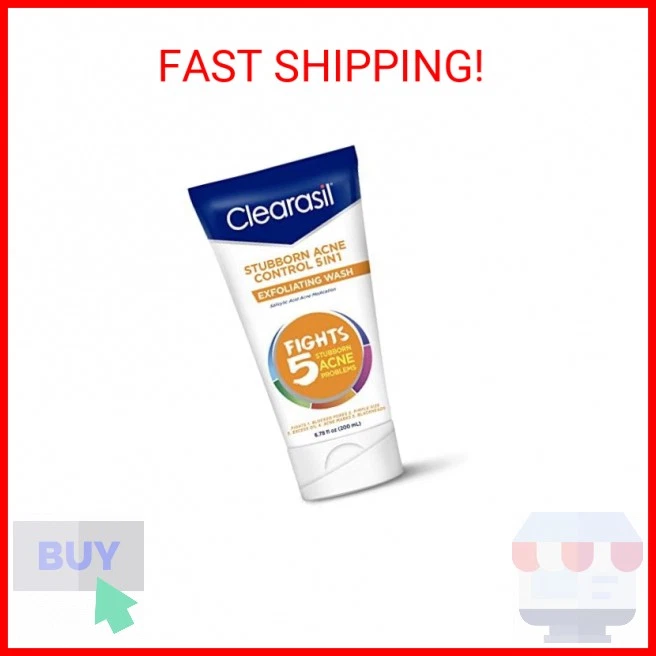 Clearasil Lavado Exfoliante Stubborn Acne Control 5 en 1, Fuerza Máxima con 2%  Foto 2 de 2