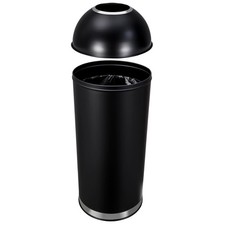 17 Gallon Round Open Top Stainless Steel Kitchen Trash Garbage Can Waste Bin