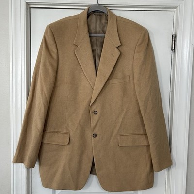 VTG Today s Man Camel Hair Wool Blazer 46L Beige Classic Career Wear