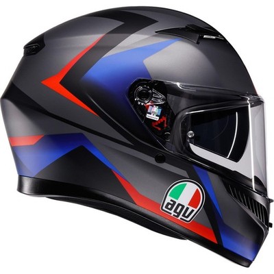 AGV Helmets K3 Helmet - Striga - Matte Black/Blue/Red - Large 2118381004-024-L