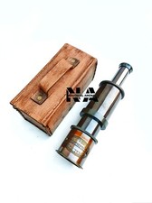 Victorian Brass Telescope L/Box, Antique Finish, Handheld Monocular Spyglass