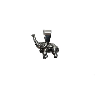 Genuine Sterling Silver Pendant Solid 925 Small Elephant Handmade