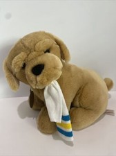 DAKIN Soft Classics Puppy w/ Sock Plush Yellow Lab Dog Stuffed Animal 1987 VTG