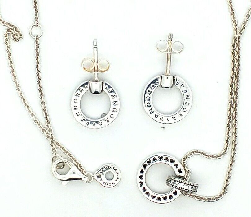 Pandora Double Circle Necklace & Logo Circle Reversib… Gem