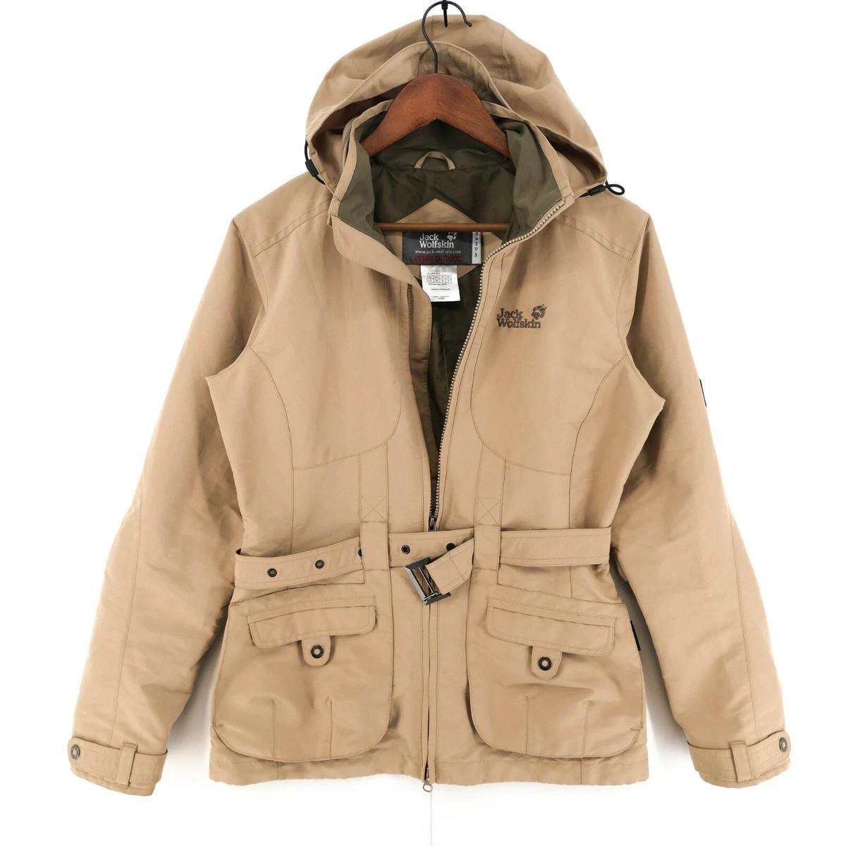 Christus gehandicapt zuiger Jack Wolfskin Braune mit Kapuze Stormlock Active Urban Außen Mantel Größe S  | eBay