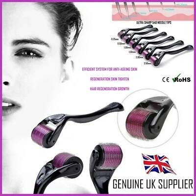 DERMA SKIN ROLLER 540 TITANIUM MICRO NEEDLE ANTI AGEING HAIR REGENERATION GROWTH