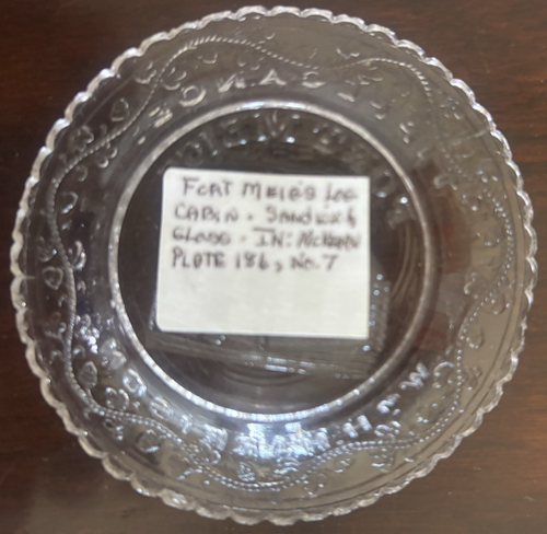 ANTIQUE SANDWICH GLASS CUP PLATES VARIOUS PATTERNS 3.5 INCHES- 8 TOTAL - Picture 7 of 10