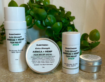 Arnica + Hemp EXTRA Strength Joint & Muscle Pain Relief Salve   Suskomega