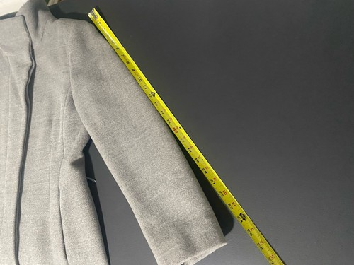 Calvin Klein Stehkragen Walker Mantel Damen 6 grau versteckter Knopfverschluss Wolle - Bild 9 von 13