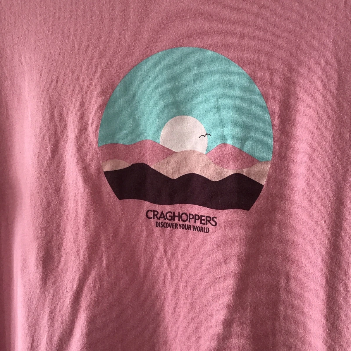 T-shirt Rose Femme Craghoppers Taille 12 - Manches Raglan - évacuant L'humidité - Excellent état