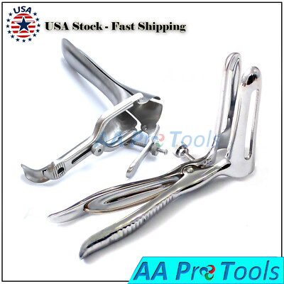 2 Pcs Stainless Steel Anal Speculum + Vaginal Speculum Set Medical