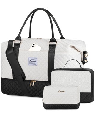 LOVEVOOK Travel Weekender Bag for Women, Carry on Overnight Bag with Shoe Com...